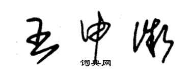 朱錫榮王申微草書個性簽名怎么寫