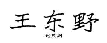 袁強王東野楷書個性簽名怎么寫