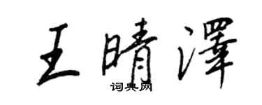 王正良王晴澤行書個性簽名怎么寫