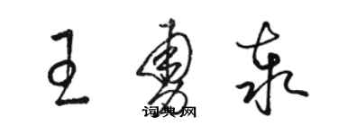 駱恆光王勇泰草書個性簽名怎么寫