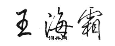 駱恆光王海霜行書個性簽名怎么寫