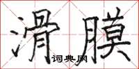 駱恆光滑膜楷書怎么寫
