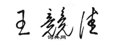 駱恆光王競佳草書個性簽名怎么寫