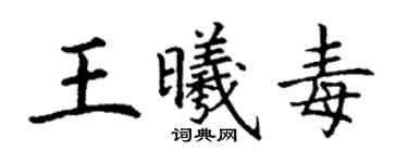 丁謙王曦毒楷書個性簽名怎么寫