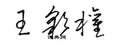 駱恆光王彩權草書個性簽名怎么寫