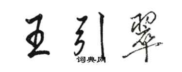 駱恆光王引翠行書個性簽名怎么寫