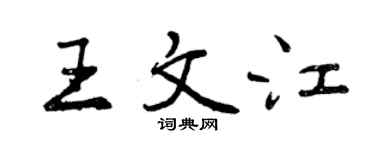 曾慶福王文江行書個性簽名怎么寫