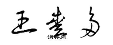 曾慶福王愛多草書個性簽名怎么寫