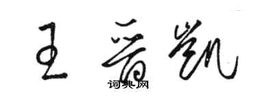 駱恆光王晉凱草書個性簽名怎么寫