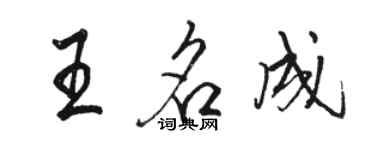 駱恆光王名成行書個性簽名怎么寫