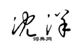 梁錦英沈洋草書個性簽名怎么寫