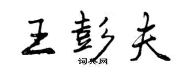 曾慶福王彭夫行書個性簽名怎么寫