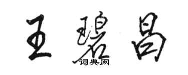 駱恆光王碧昌行書個性簽名怎么寫