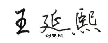 駱恆光王延熙行書個性簽名怎么寫