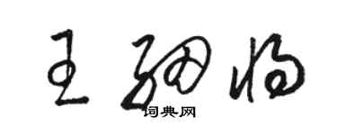 駱恆光王細將草書個性簽名怎么寫