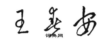 駱恆光王春安草書個性簽名怎么寫