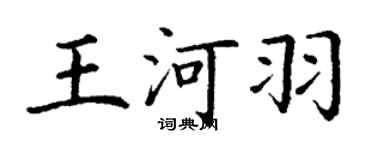 丁謙王河羽楷書個性簽名怎么寫