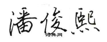 駱恆光潘俊熙行書個性簽名怎么寫