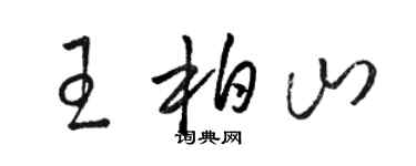 駱恆光王柏山草書個性簽名怎么寫