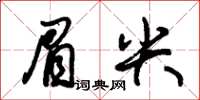 朱錫榮眉尖草書怎么寫