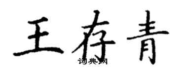 丁謙王存青楷書個性簽名怎么寫