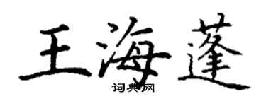 丁謙王海蓬楷書個性簽名怎么寫