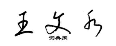 梁錦英王文水草書個性簽名怎么寫