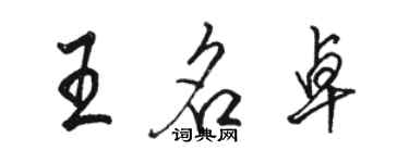 駱恆光王名卓行書個性簽名怎么寫