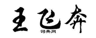 胡問遂王飛奔行書個性簽名怎么寫