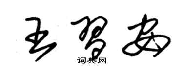 朱錫榮王習安草書個性簽名怎么寫