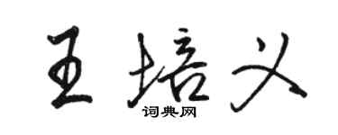 駱恆光王培義行書個性簽名怎么寫