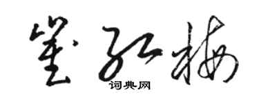 駱恆光崔紅梅草書個性簽名怎么寫