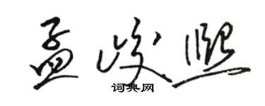 駱恆光孟峻熙草書個性簽名怎么寫