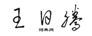 駱恆光王日騰草書個性簽名怎么寫