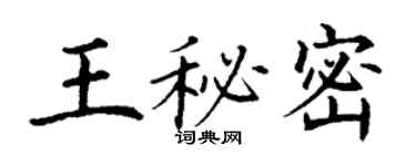丁謙王秘密楷書個性簽名怎么寫