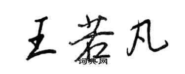 王正良王若凡行書個性簽名怎么寫