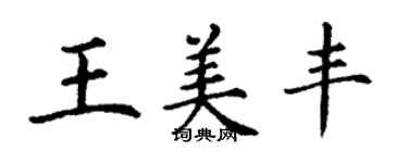 丁謙王美豐楷書個性簽名怎么寫