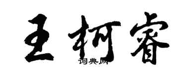 胡問遂王柯睿行書個性簽名怎么寫