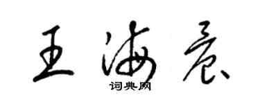 梁錦英王海晨草書個性簽名怎么寫