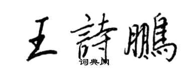 王正良王詩鵬行書個性簽名怎么寫