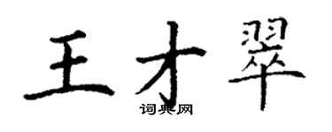 丁謙王才翠楷書個性簽名怎么寫