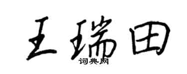 王正良王瑞田行書個性簽名怎么寫