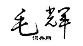 曾慶福毛輝草書個性簽名怎么寫