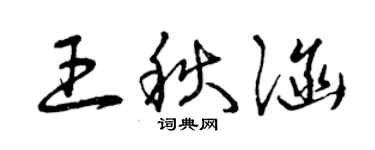 曾慶福王秋涵草書個性簽名怎么寫
