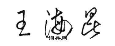 駱恆光王海昆草書個性簽名怎么寫