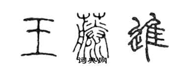 陳聲遠王藤進篆書個性簽名怎么寫