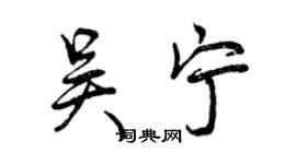曾慶福吳寧行書個性簽名怎么寫