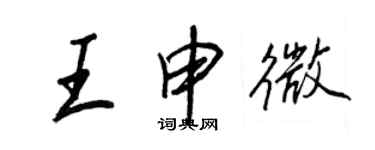 王正良王申微行書個性簽名怎么寫