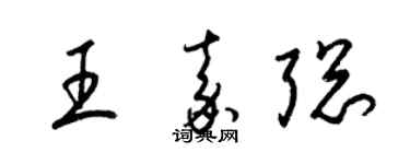 梁錦英王嘉聰草書個性簽名怎么寫