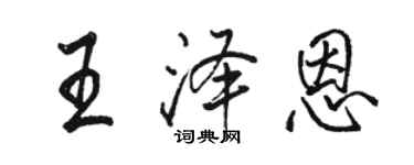 駱恆光王澤恩行書個性簽名怎么寫